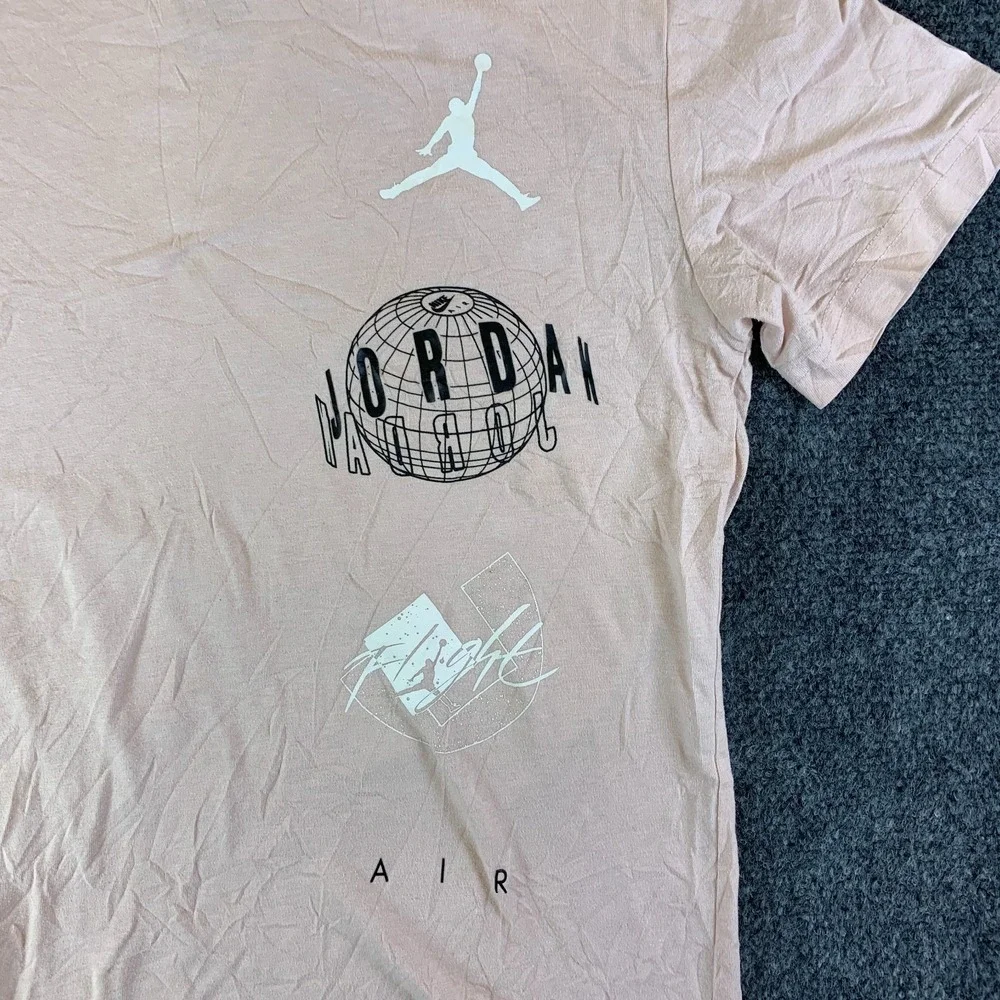 Jordan T Shirt Boys Medium 10-12 Pink Graphic Print Logo Cotton Standard Fit